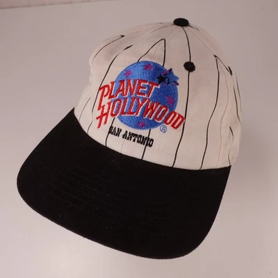 Sombrero Planet Hollywood San Antonio para hombre talla única ajustable a rayas 1995 Foto 1 de 4