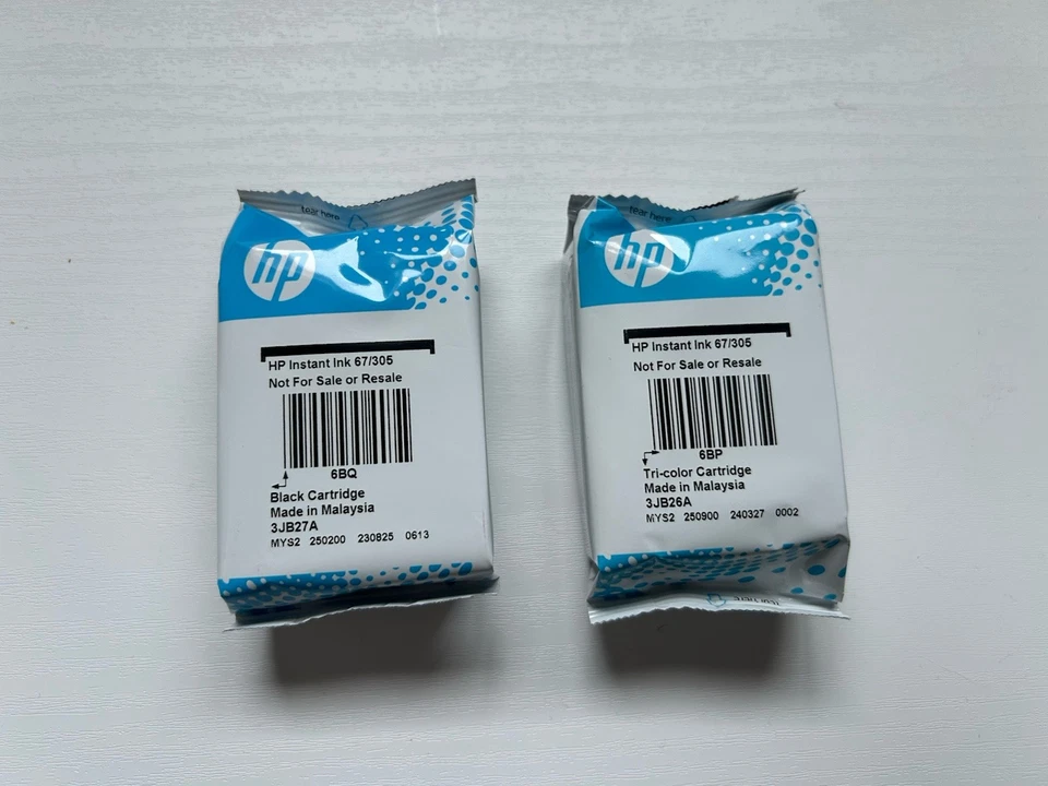 HP Instant Ink 67/305 Black & Tri-Color Cartridges New Sealed 3JB27A 3JB26A - Bild 1 von 4