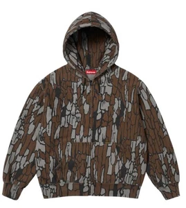 Supreme Work Zip Up Hooded Sweatshirt Mossy Oak Trebark Camo Size L - Picture 1 of 2