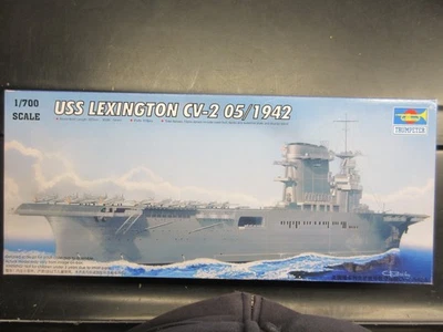 TRUMPETER 1/700 USS LEXINGTON CV-2 05/1942 w/seascape base  #05716 - Image 1 of 3