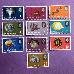 Barbados 1965 - postfrisch Scott 267-276. Sea Life - Korallen, Fische, Muscheln, Krebstiere. - Bild 1 von 1