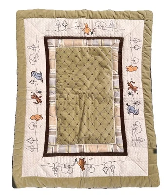 Winnie Pooh Tigger Eeyore Cuna Bebé Manta Edredón Conjunto de 4 piezas Terciopelo Bordado Usado en Excelente Condición Foto 1 de 4