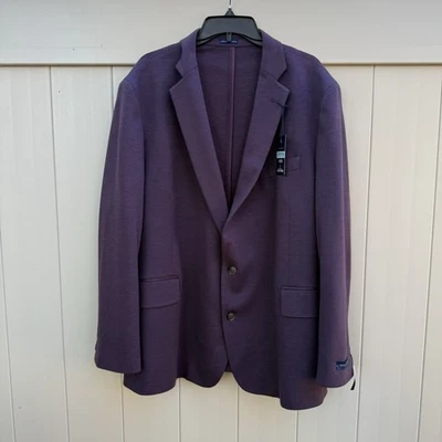 Stafford Blazer Mens 52 Reg Plum Classic Fit Stretch Comfort $160 Foto 1 de 4