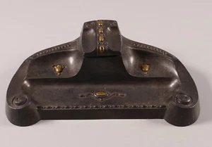 Tintenzeug Schreibtischset Tintenfass Zinn Jugendstil um 1900 - Bild 1 von 9