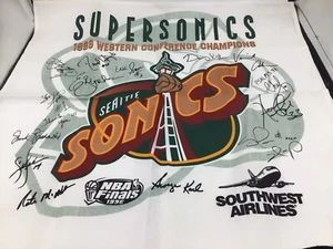 Vintage Seattle SuperSonics Autogramm Litho 1996 Champions Neu Kemp Payton S3 - Bild 1 von 5