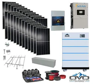 12KW Complete Offgrid Solar Kit - 15K Sol-Ark Inverter + 20.48KW OMO Stack Lithi - Picture 1 of 5