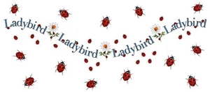 Ladybird Ladybug Lady Bug Wrap 7.5 x 3.5 Inch Overglaze Waterslide Ceramic Decal - Picture 1 of 1
