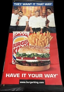 RARE LOT OF 2 Burger King Backstreet Boys BSB CD Advertisement Banner 70" x 36" - Picture 1 of 9