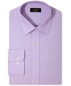 $95 Club Room Men Regular-Fit Purple Long-Sleeve Button Dress Shirt 16.5 32/33 L - Picture 1 of 4