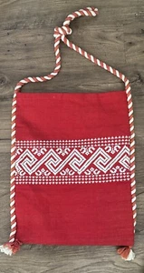 Vintage Red White Aztec Southwest Rope Shoulder Tote Bag 13x16 - Picture 1 of 5