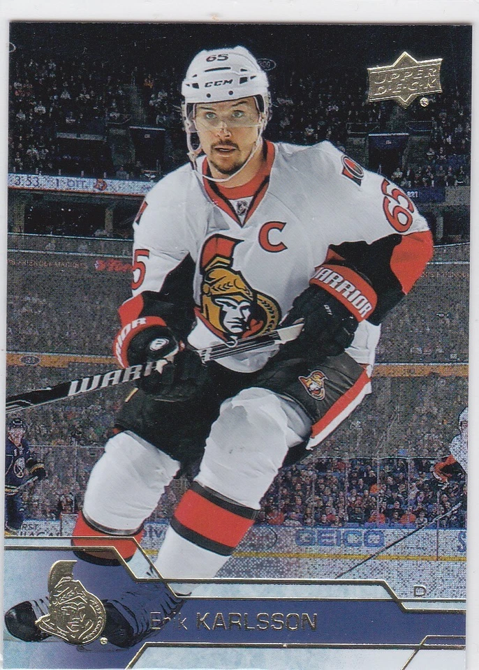 16/17 UD..ERIC KARLSSON..SILVER FOIL PARALLEL..# 133..SENATORS..COMBINED SHIP - Image 1 of 1