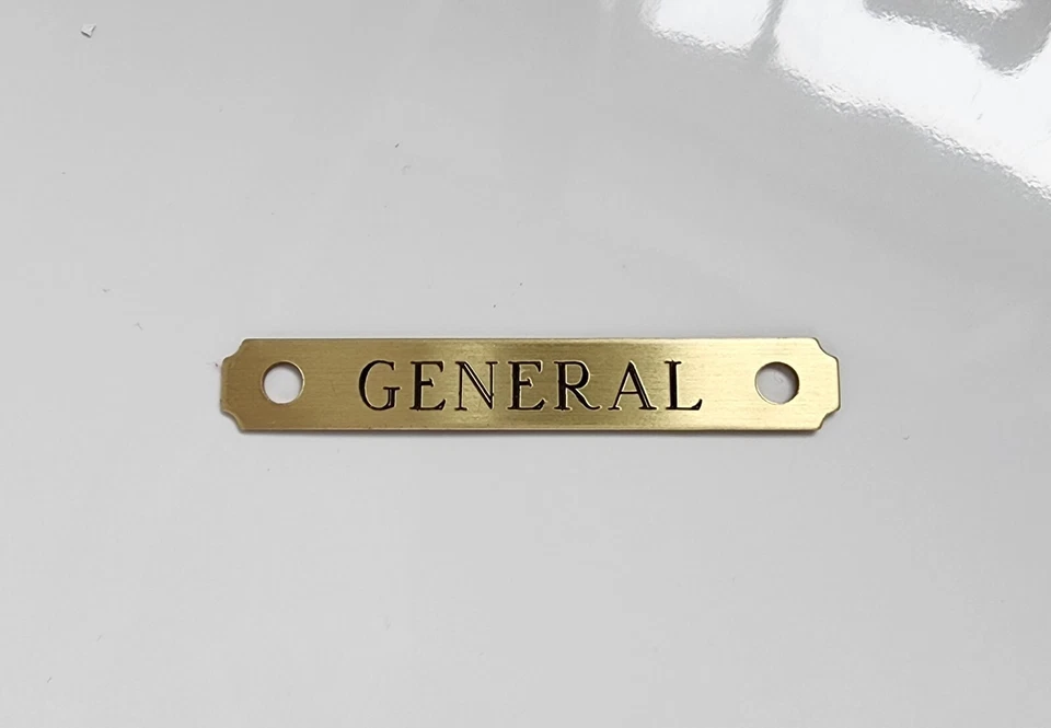 BRIDLE PLATE NOTCHED 2.5"x 3/8" BRASS CUSTOM ENGRAVED HALTER BROW NAME PET TAG - Image 1 of 1