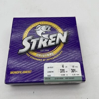 Línea de pesca monofilamento original Stren - 4 lb mono - 330 yardas - verde LO-VIS Foto 1 de 3