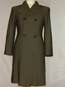 LADIES MASKA BASE DOUBLE BREASTED PINSTRIPE DESIGNER COAT/JACKET UK SIZE12 - Picture 1 of 8
