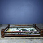 Old Tibetan rosewood inlaid marble and bamboo joint dual-purpose tea table