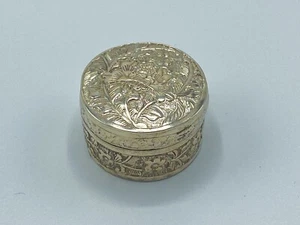 Vintage Chinese Silver Pill Pot Snuff Box Trinket - Picture 1 of 7