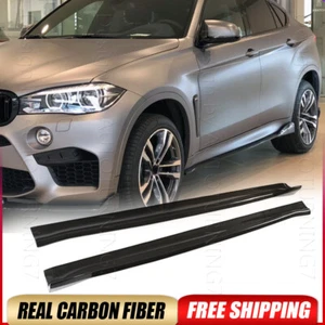 For BMW F86 X6M F85 X5M 2014-18 Real Carbon Side Skirt Extension Lip Spoiler kit - Imagen 1 de 15