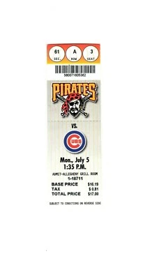 July 5 1999 Chicago Cubs @ Pittsburgh Pirates Ticket Sammy Sosa - Image 1 of 2