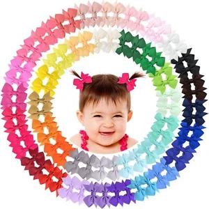 80PCS Hair Clips for Girls Fully Lined Tiny Alligator Bows for Toddlers - Picture 1 of 7