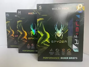 SPYDER 8 Pack MENS PERFORMANCE BOXER BRIEFS Size S M L XL Multi Color MSRP $90 - Picture 1 of 9