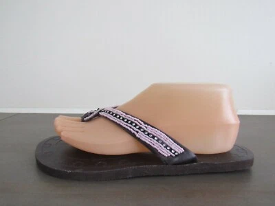 Sandalias chanclas para mujer rosa y marrón con cuentas talla 8 EE. UU. NUEVAS CON ETIQUETAS Foto 1 de 3