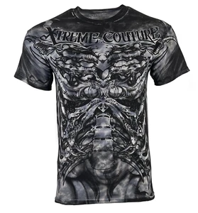 Xtreme Couture By Affliction Men's T-Shirt BIOMECHANICAL Grey Biker S-5XL - Picture 1 of 9