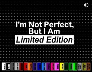 Calcomanía de vinilo Im Not Perfect Im edición limitada Princess linda pegatina coche ventana - Imagen 1 de 1