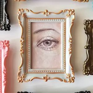 Framed ACEO Original Painting Woman Eye miniature wall art - Picture 1 of 5