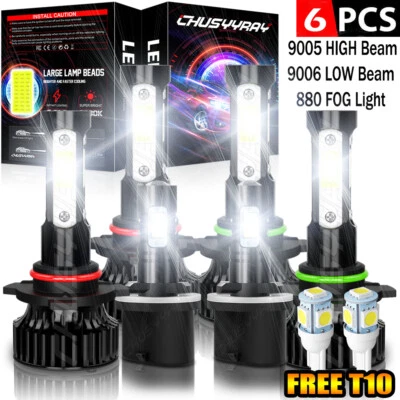 For Buick Regal 1997-2004 6000K LED Headlamp High Low Beam+Fog Light Bulbs Combo — 第 1/4 张图片