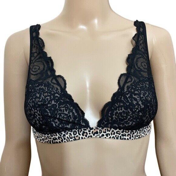 Light Pink and Black Lace Bras with Floral Pattern #2 Stock Photo