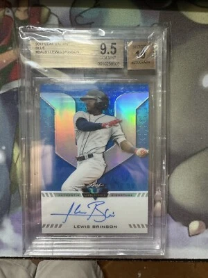 2017 Leaf Valiant Draft Blue /35 Lewis Brinson #BA-LB1 Rookie Auto RC - Image 1 of 2