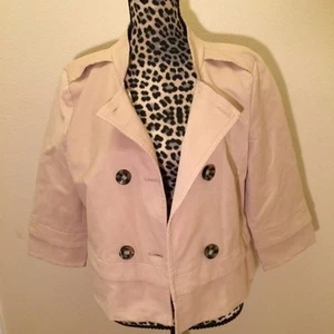 ATTENTION - KHAKI DOUBLE BREAST PEACOAT - L - Picture 1 of 2