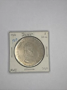 1966 JERSEY (UNITED KINGDOM) - 5 SHILLINGS - BATTLE OF HASTINGS - MINT BU CROWN - Picture 1 of 2