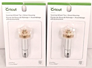 NEW Qty 2x Cricut Scoring Wheel Tip + Drive Housing #2005101 for Cricut Makers - Picture 1 of 8