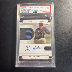 2021 Panini National Treasures Relic & Auto /25 Blake Snell #TMS-BS PSA 7 NM - Picture 1 of 6