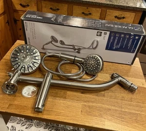 Glacier Bay 1003 610 316 6-Spray Wall Bar Rain Dual Showerhead Brushed Nickel - Bild 1 von 7