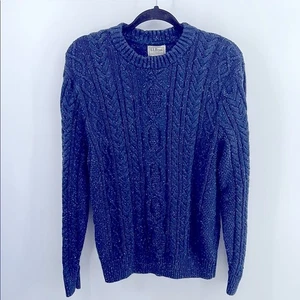 L. L. Bean Heritage Suave Algodón Orgánico Pescador Pescado Cable Tejido Suéter Talla M - Imagen 1 de 7