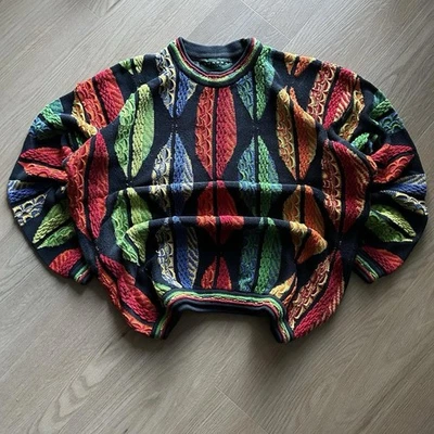 Suéter Multicolor Tejido 3D Tundra Estilo Coogi Años 90 De Colección Talla Para Hombres XL Foto 1 de 4