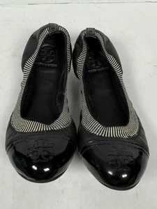 Tory Burch Women's Leather Ballet Flats Black Size 5.5 M - Picture 1 of 12
