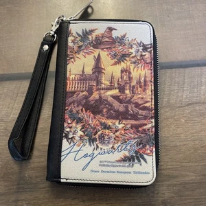 New Harry Potter Hogwarts Castle Floral Zip Around Buckle-Down Wallet/Wristlet - Picture 1 of 10