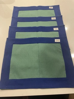 Crate And Barrel?  Blue/ Green Placemats Set 4 New With Tags - Image 1 of 3