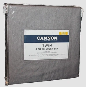 Cannon Microfiber Brushed 3-Piece TWIN Sheet Set - Gray - Picture 1 of 2