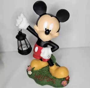 Disney Mickey Mouse 15" Welcome Statue With LED Lantern WORKS Garden Decor - Picture 1 of 9