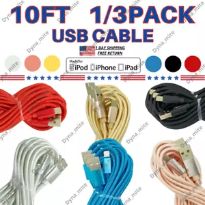 1/3Pack USB Power Cable Charger Charging Lead For iPhone 14 13 12 11 XR SE 8 7 6 - Picture 1 of 15
