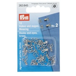 Prym Spring Hooks And Eyes, Size 2, Silver-Coloured - Picture 1 of 3
