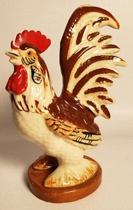 Vintage Rooster Statue 6.5" Tall Wood Base Statue Farm Figurine Animal A40 - Picture 1 of 3