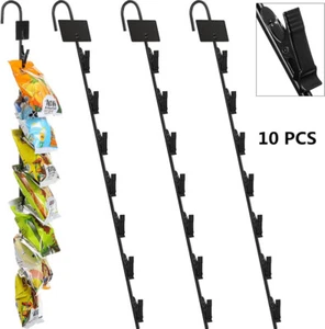 10 Pcs Retail Metal Chip Merchandisers Clip Rack Display Strips With Head Labels - Picture 1 of 13