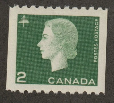 Canada 1963 #406 QEII Cameo Issue Coil Stamp - VF MH - Image 1 of 2
