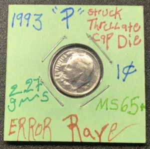 1993-P 10C Roosevelt Dime Error STRK THRU LATE CAP DIE Rare Coin🔥🔥 - Picture 1 of 16