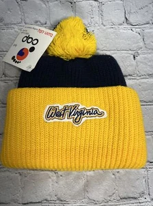 West Virginia Cuffed Winter Pom Beanie Hat New With Tag Twin City Knitting Co. - Picture 1 of 3